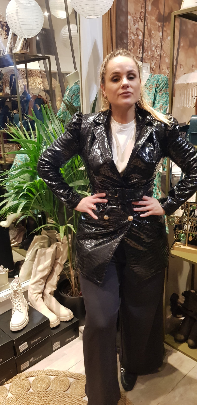 Party blazer, zwart