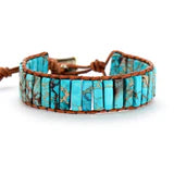 Ibiza armband Turquoise Sea (echt leer)