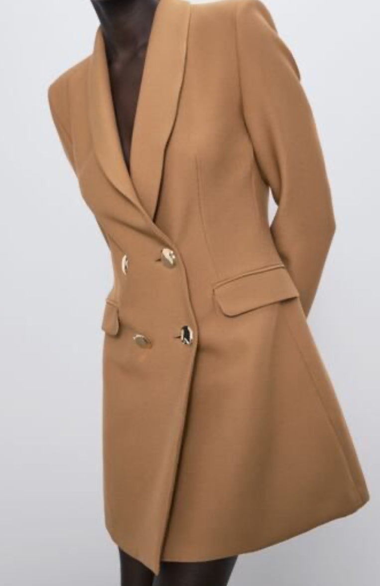 Blazer gold button, Camel