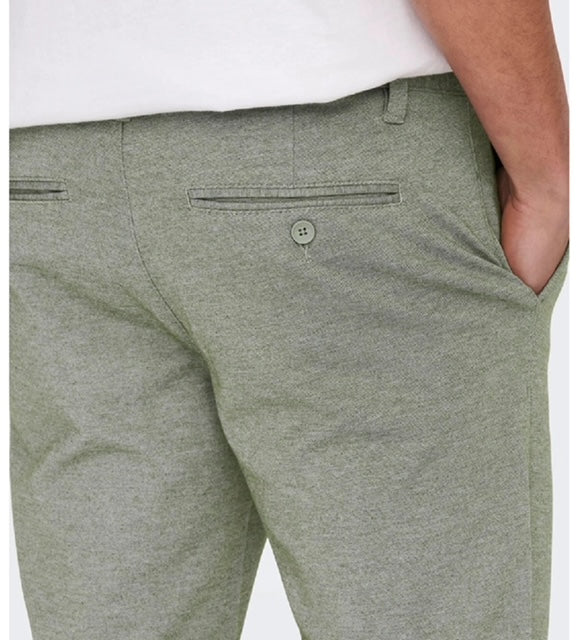 Heren SLIM TAPERED FIT MID WAIST BROEKEN , groen