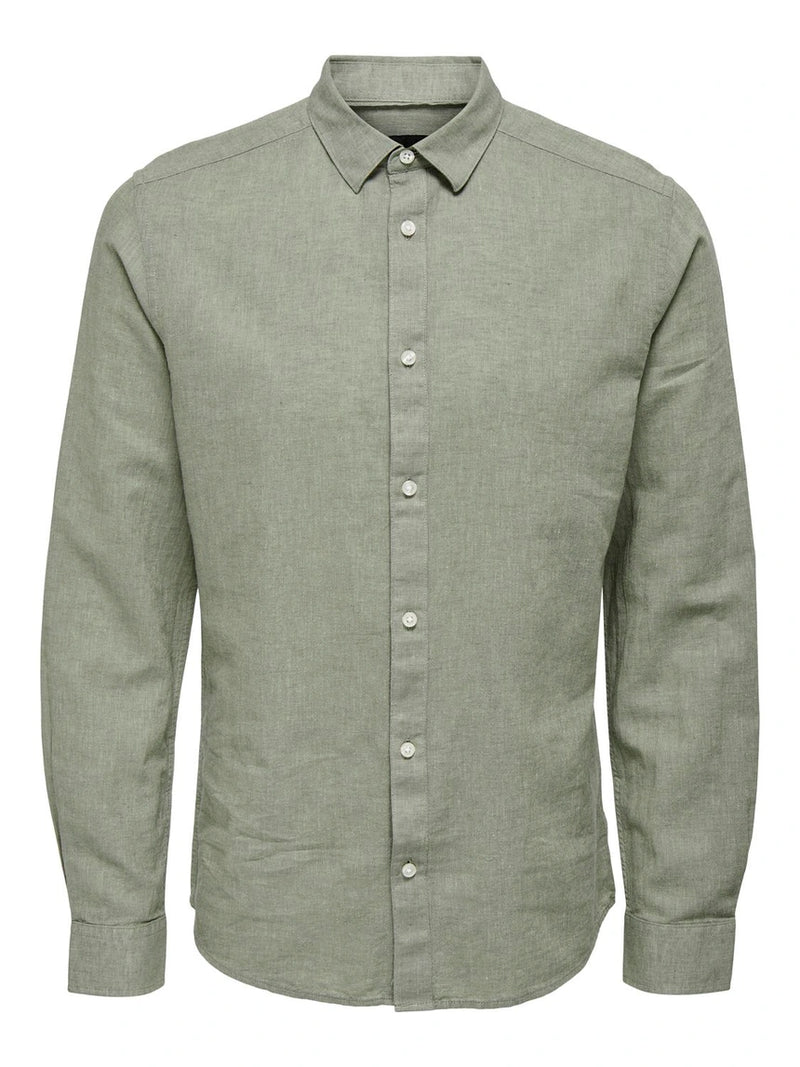 Heren SLIM FIT OVERHEMD, old green