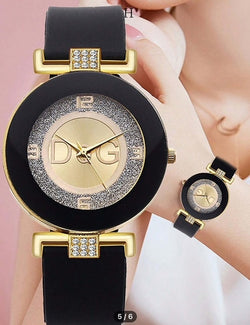 Horloge D&G, met strass, zwart/goud