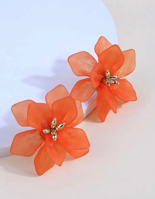 Oorbellen flowers, oranje