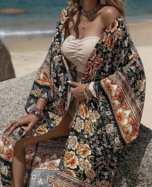 Kimono-bloemen in Ibiza-stijl