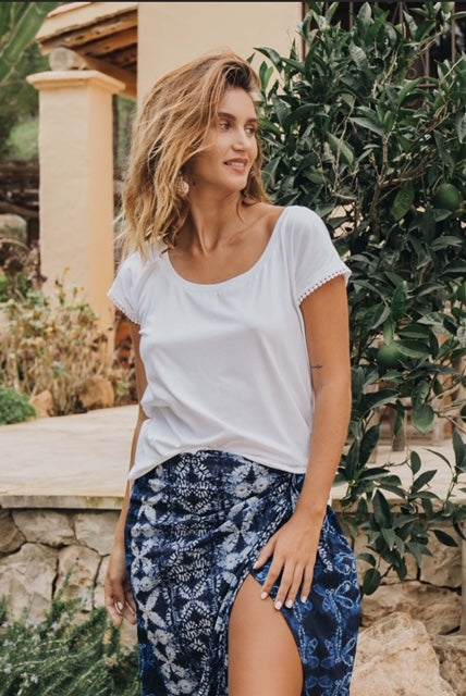 Isla Ibiza Bonita Short Sleeve Oversized T’Shirt Breeze – White
