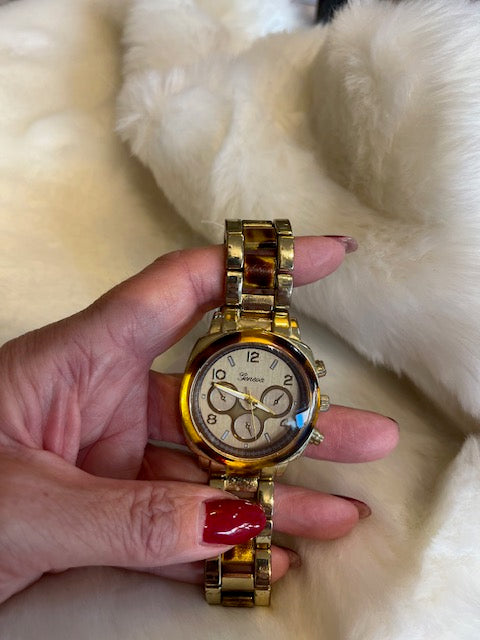 Horloge gold panter