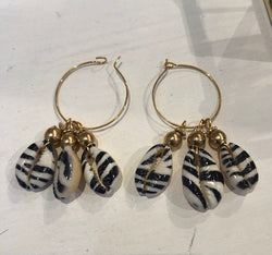 Oorbellen, Zebra/goud