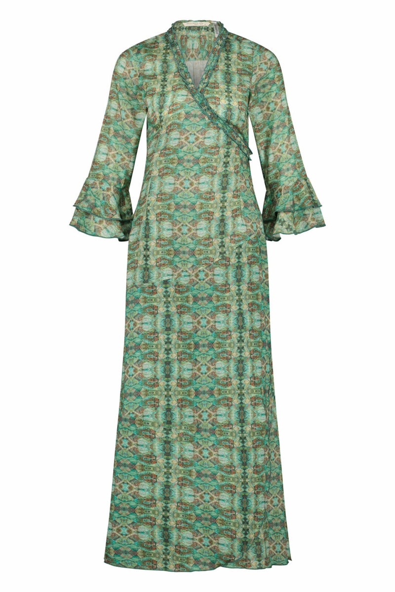 Isla Ibiza Bonita Long Wrap Dress Choctaw Tribes – Green 8222716