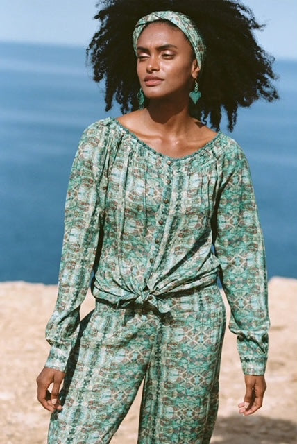 Isla Ibiza Bonita blouse Choctaw Tribes – Green 8222511