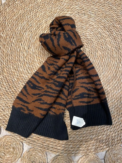 Sjaal tijger bruin/zwart