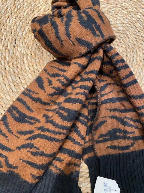 Sjaal tijger bruin/zwart