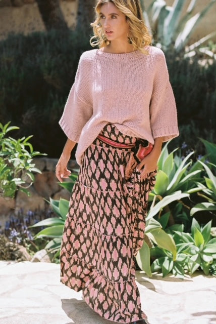 Isla Ibiza Bonita Maxi Skirt Color of Paradise – Brown/Roze